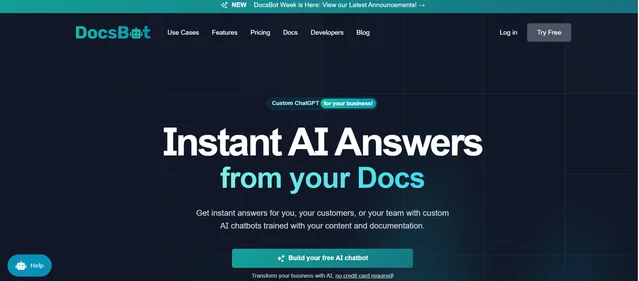 DocsBot AI homepage