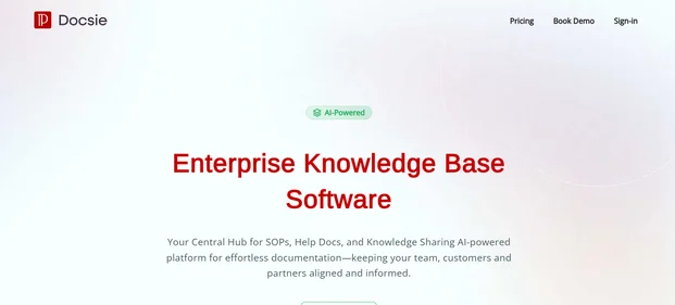 Docsie 2.0 homepage