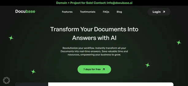 Docubase AI homepage