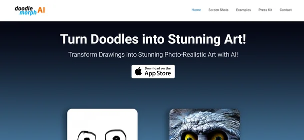 Doodle Morph AI homepage
