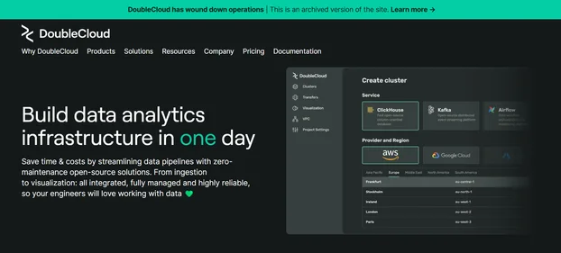 DoubleCloud homepage
