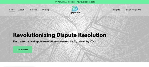 Dyspute AI homepage