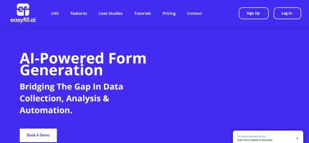 EasyFill AI homepage