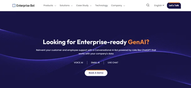 Enterprisebot ai homepage
