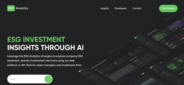 Esganalytics io homepage