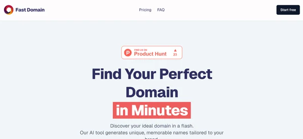 Fast Domain homepage