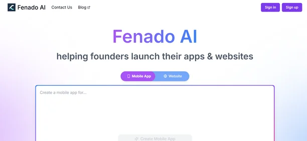 Fenado AI homepage