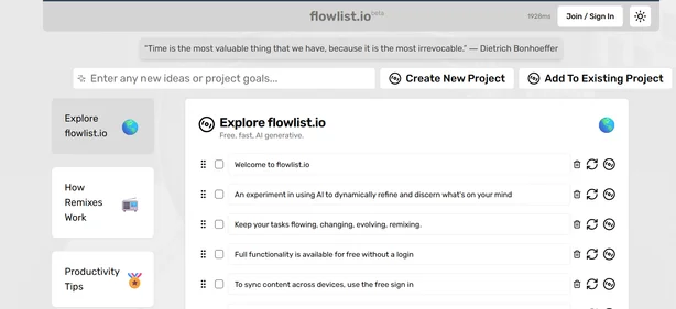 Flowlist IO.home