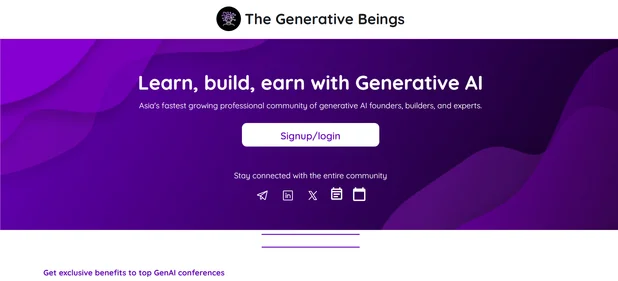 Generative Beings homepage