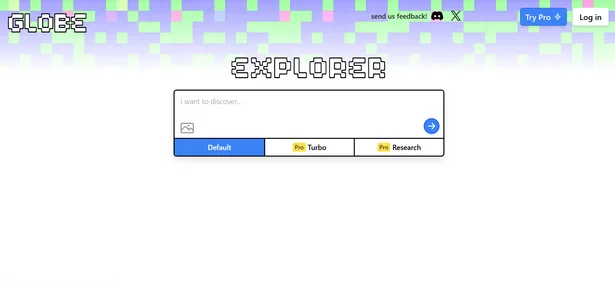 Globe Explorer homepage