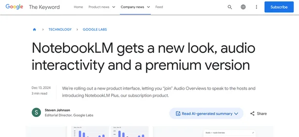 Google NotebookLM Plus.home