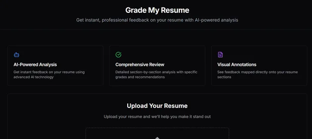 Grade My Resume homepag