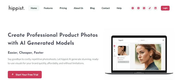 Hippist AI homepage