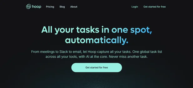 Hoop AI homepage