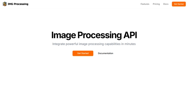 Img Processing API homepage