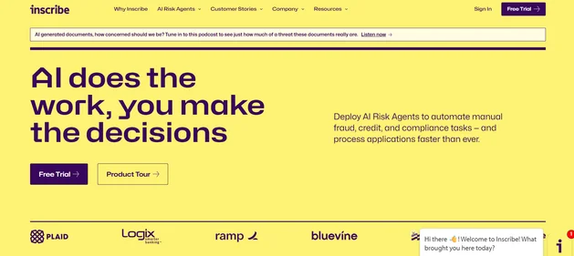 Inscribe AI homepage