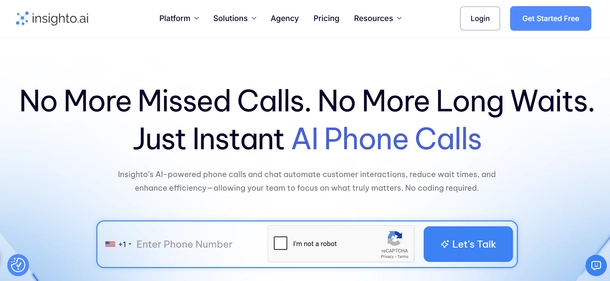 Insighto AI homepage