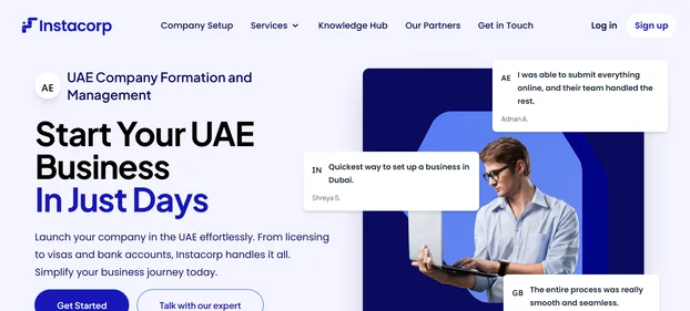Instacorp homepage
