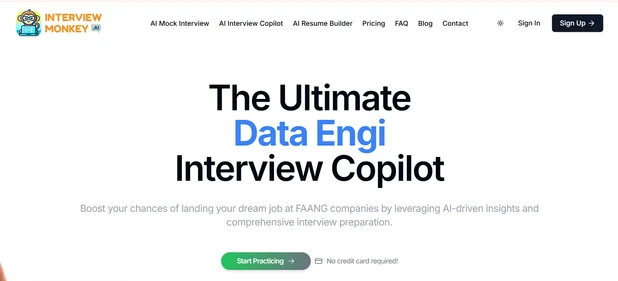 Interview Monkey homepage