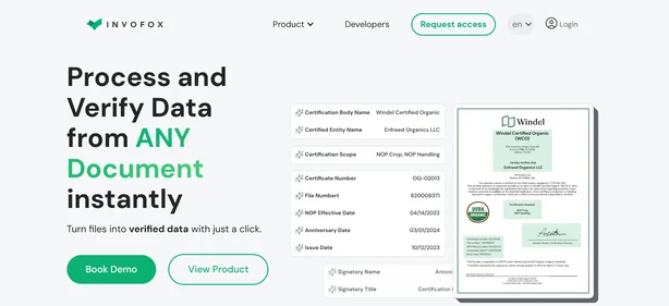 Invofox Custom Docs homepage