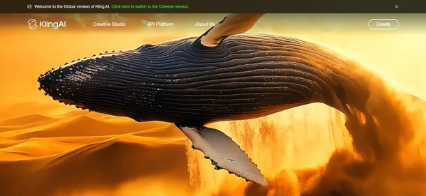 Kling AI homepage