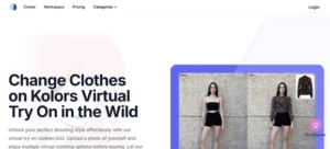 Kolors Virtual Try-On homepage