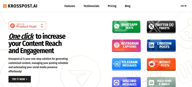 Krosspost AI homepage