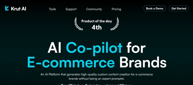 Krut AI homepage