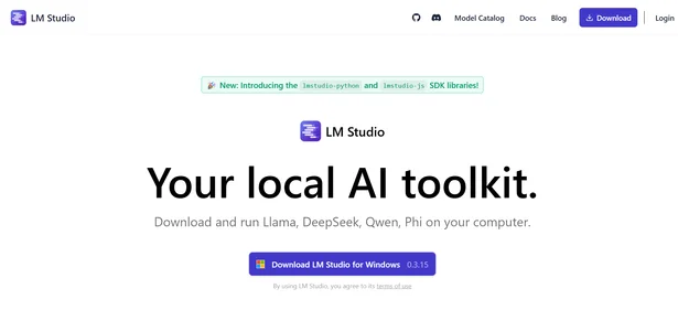 LM Studio homepage