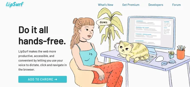 LipSurf homepage