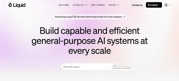 Liquid AI homepage