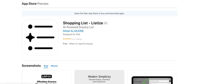 Listize homepage