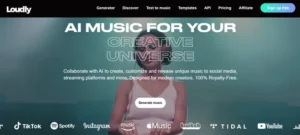 Loudly homepage