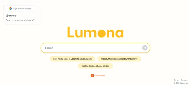 Lumona AI homepage