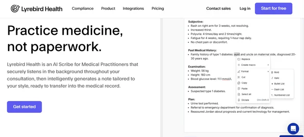 Lyrebird Health homepage