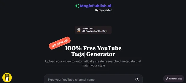 Magic Publish AI homepage