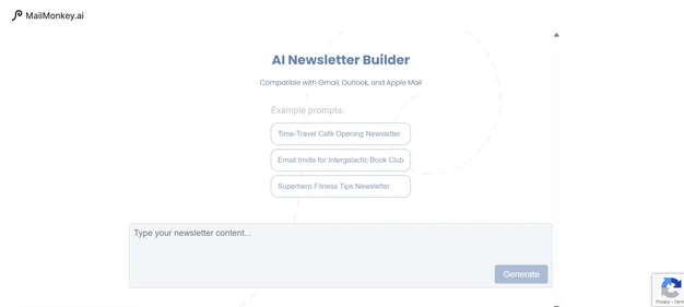 MailMonkey AI homepage