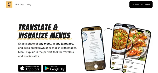 Menu Explain homepage