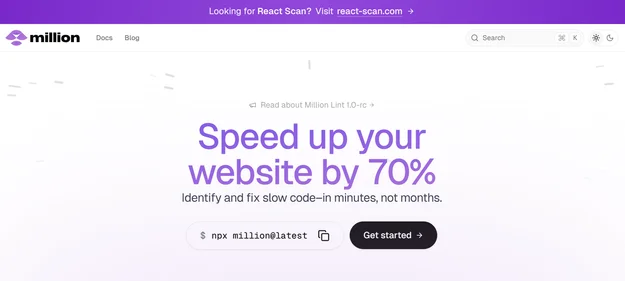 Million JS homepage