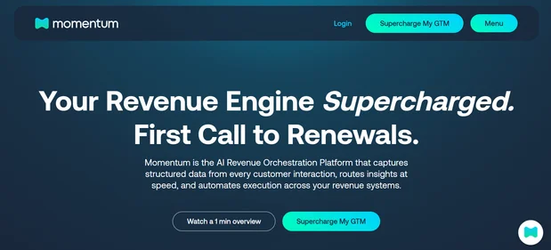 Momentum Sales AI homepage