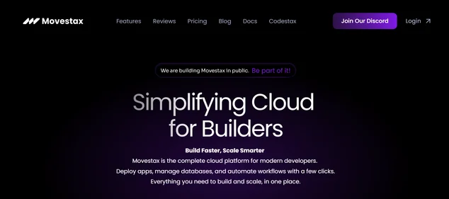 Movestax homepage