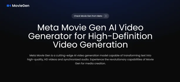 MovieGen AI homepage