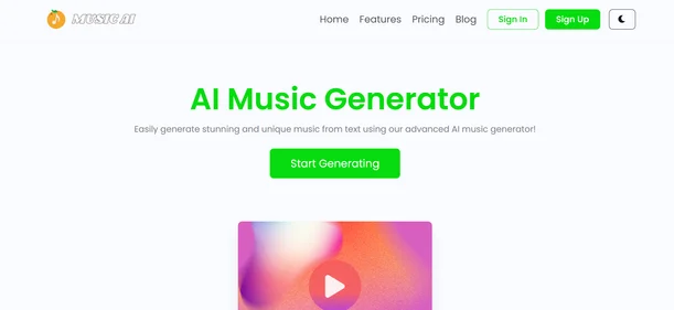 MusicAI homepage