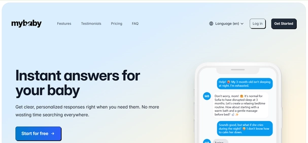 MyBaby Help homepage