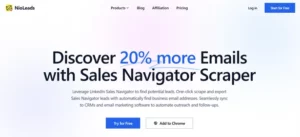 Nioleads Sales Navigator Scraper homepage