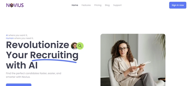 Novius AI homepage