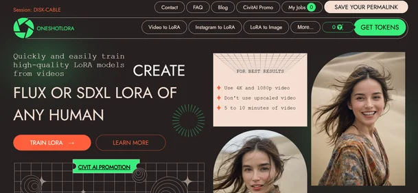 One Shot LoRA homepage