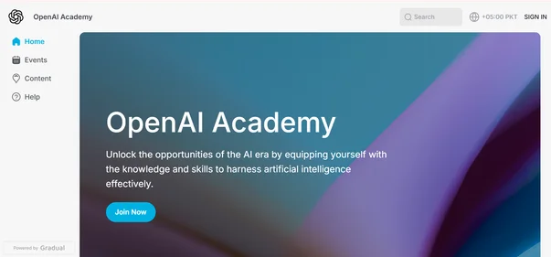 OpenAI Academy homepage
