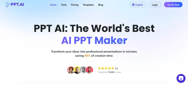 PPT AI homepage