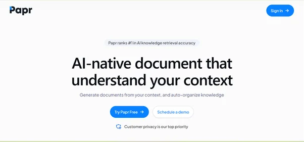 Papr AI homepage